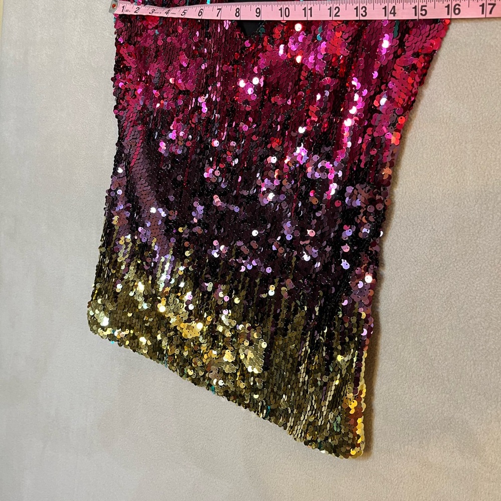 Rue21 Impulsive NEW Sparkle Glitter Top Small gold/turquoise/burgandy/ rainbow - Picture 4 of 4